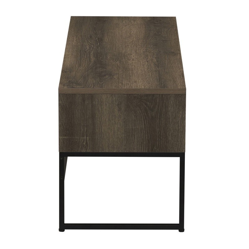 Wrap TV Stand Rustic Wood Grain Metal Frame Freestanding Media Storage Console
