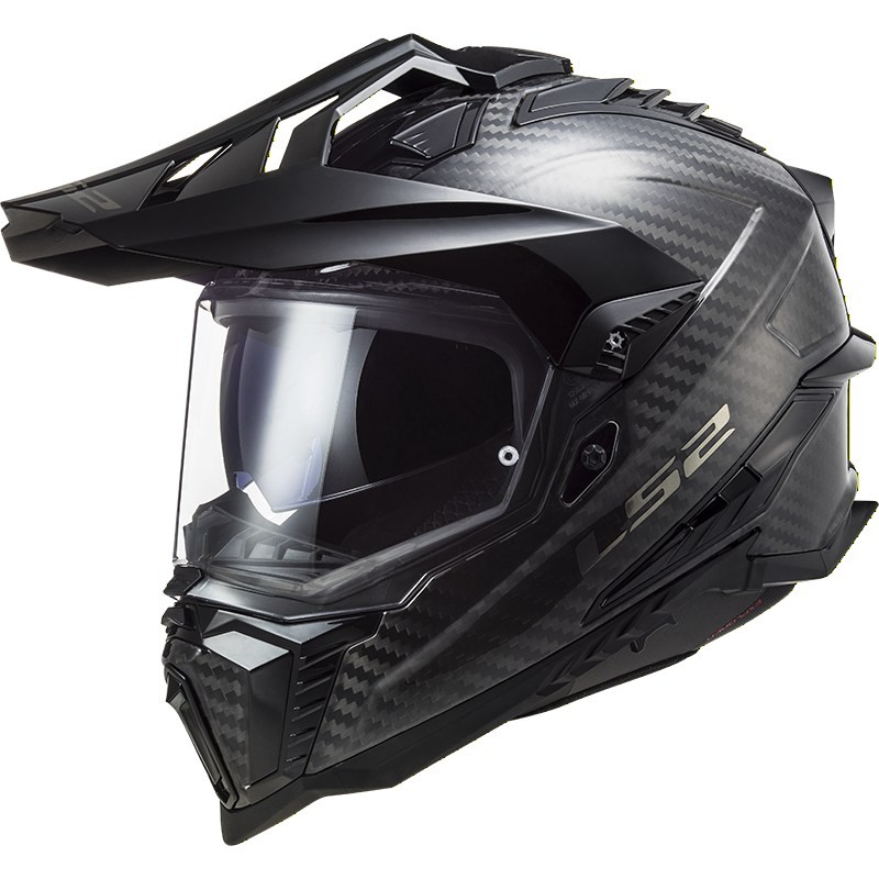 Motorcycle LS2 MX701 Explorer Carbon Solid Helmet Unisex (Carbon/Black) Size: M (57)