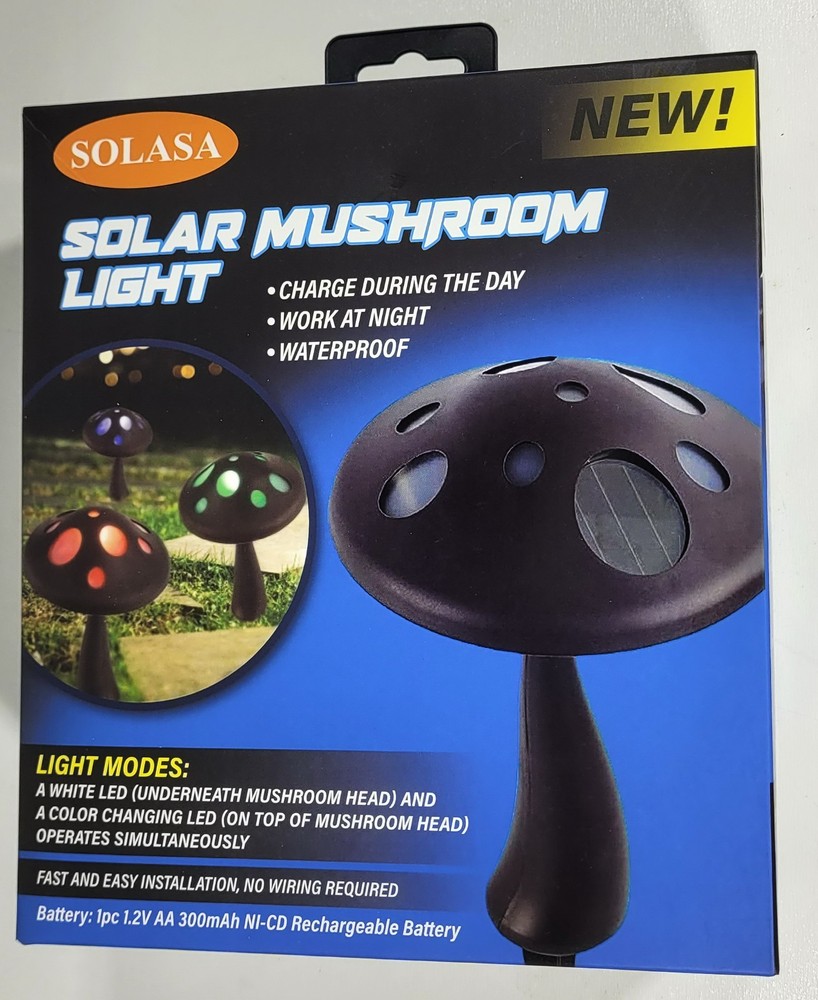 Solasa Solar LED Multicolor - Mushroom Light, 15.75" Single Pack