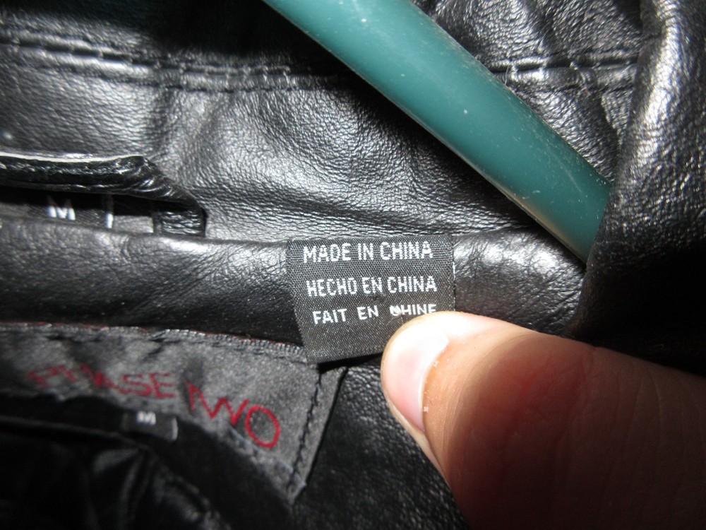 MENS GENUINE PHASE TWO BLACK LEATHER JACKET MEDIUM OUTER APPAREL BIKER JACKET QS