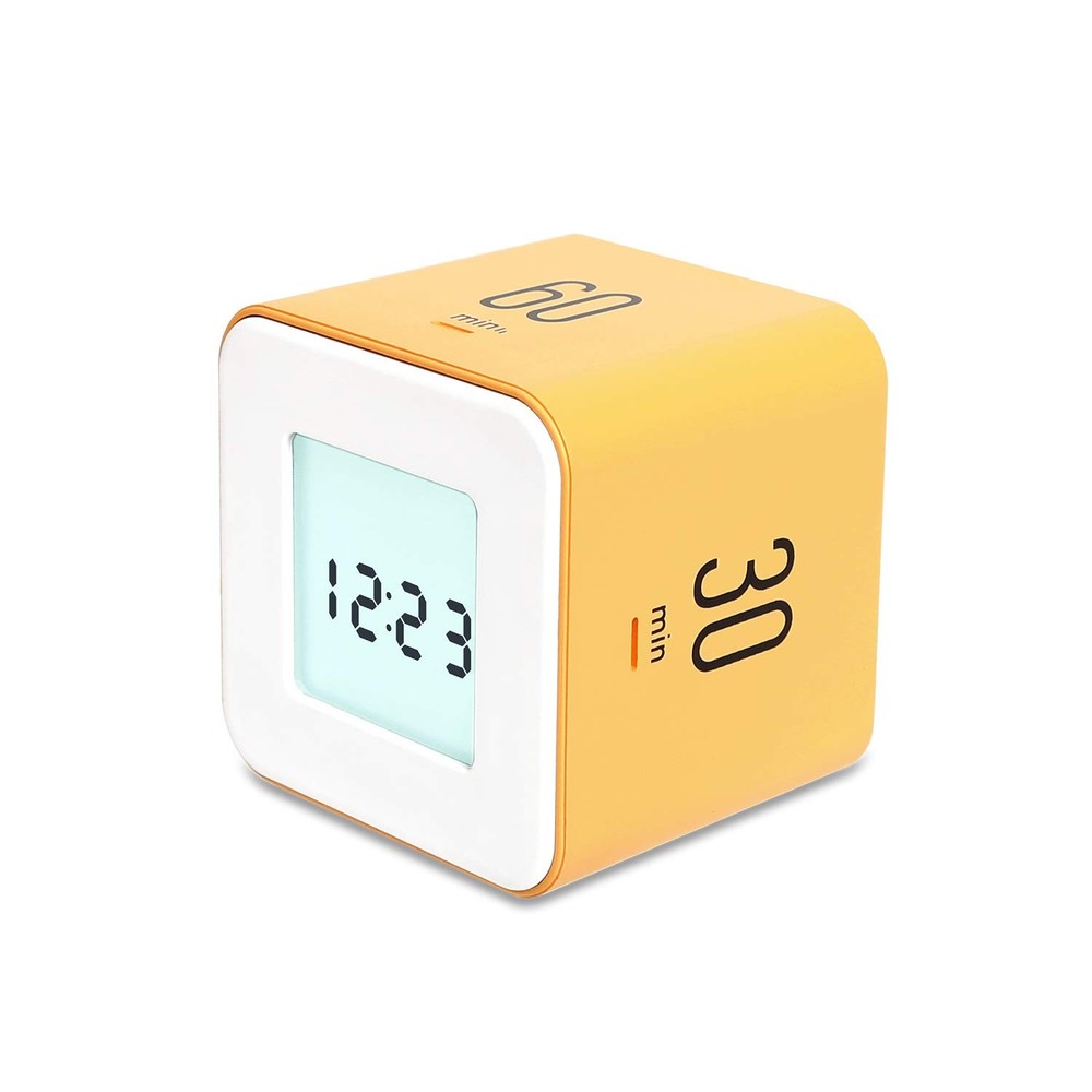 Multi Cube Timer Clock (Yellow), Rotating Flip Time Management Digital Clock ...