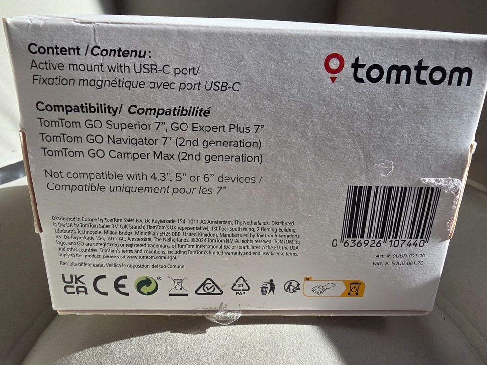 Tomtom Sat Nav Windscreen Active Mount, Compatible with