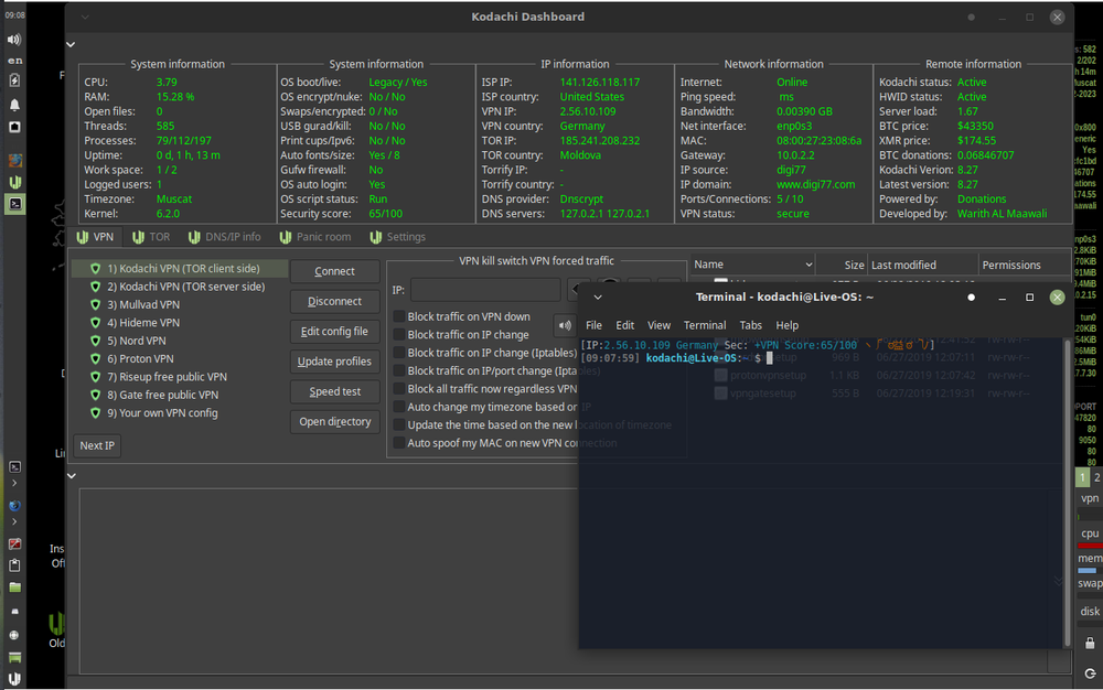 Kodachi Linux 8.27 Bootable USB Drive - 8GB UEFI/LEGACY Network Anonymously