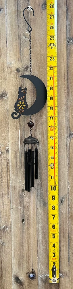 Cat On Moon Metal Windchime 28" x 3.75"