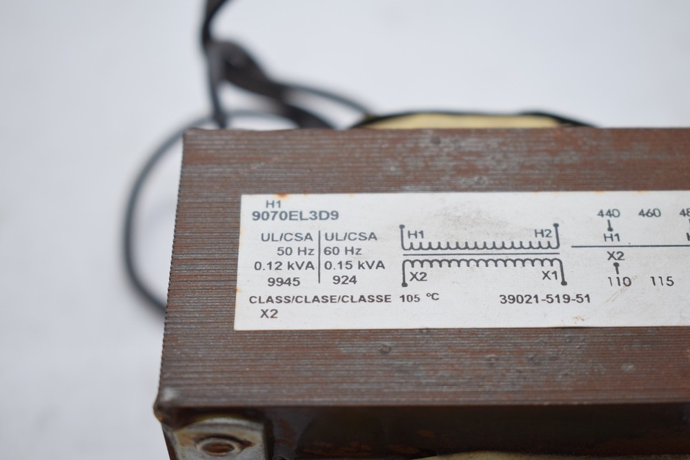 SQUARE D 9070EL3D9 Transformer Control 150Va 480V120V