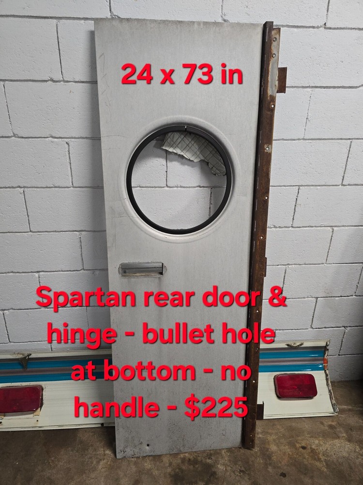Spartan Mansion Trailer Coach Rear Door Porthole Window 24 x 73 in