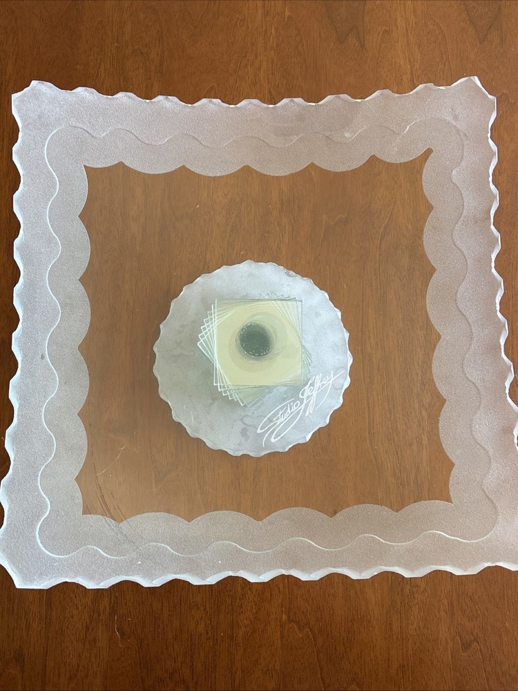 STUDIO JEFFREY SIGNED CURVED TRAY ART GLASS