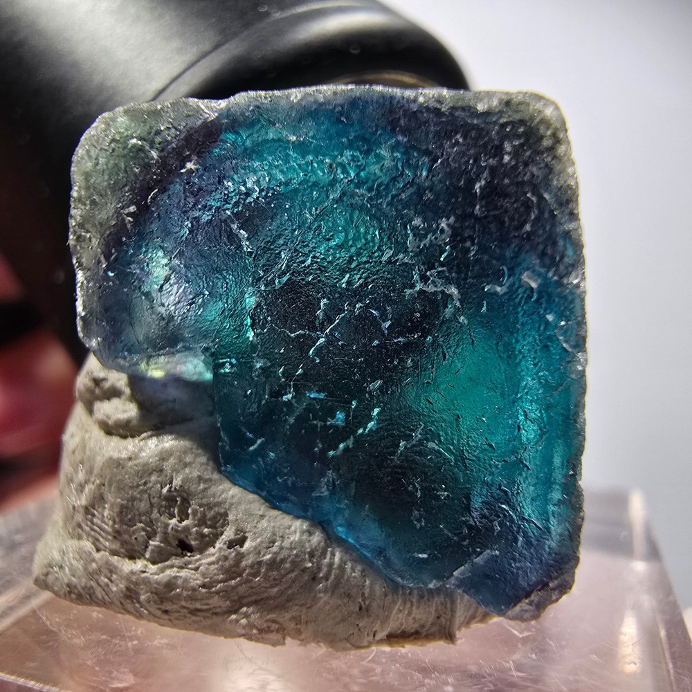 Phantom Fluorite Cube Specimen, Blue Butterfly Pocket, Okorusu, Namibia