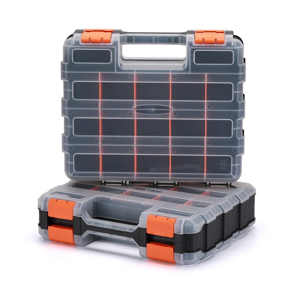 EMENTOL Double Side Tool Organizer - Impact Resistant, 34-Compartment Storage