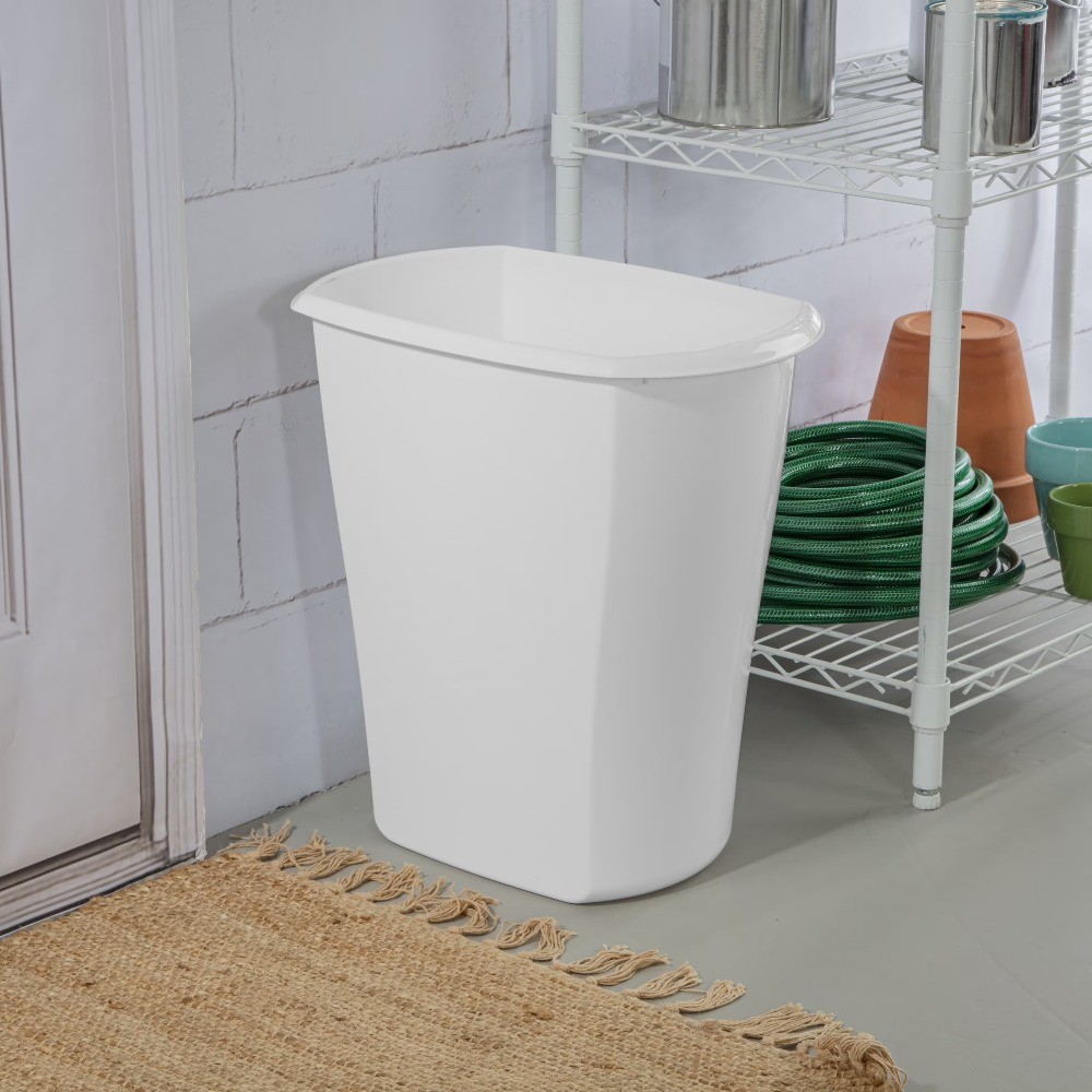 Sterilite Large Kitchen Trash Can, 10 Gallon Plastic Garbage Bin with No Lid