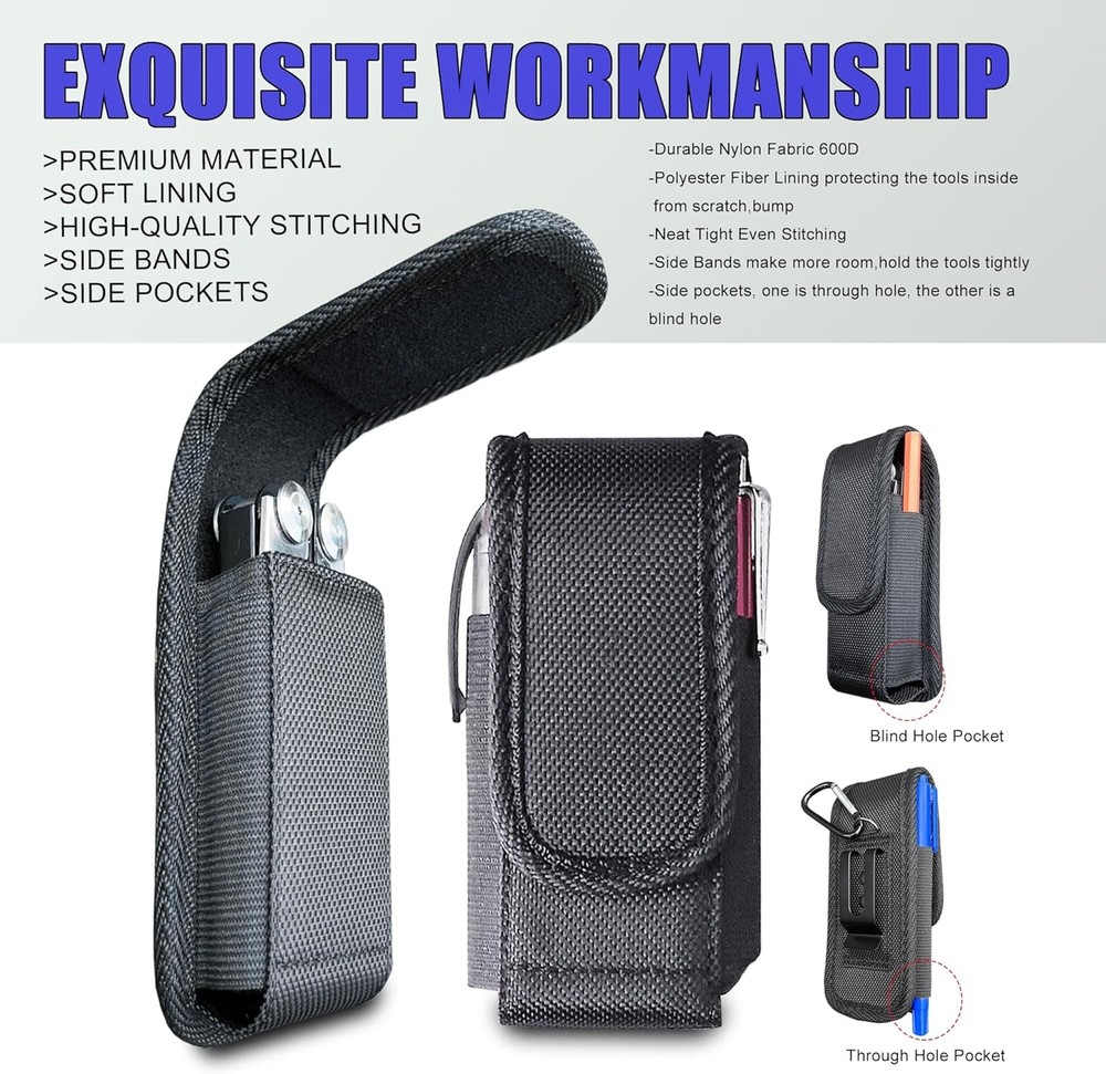 Multitool Sheath, EDC Belt Pouch Organizer for Men,Tool Sheath 1Pack Black