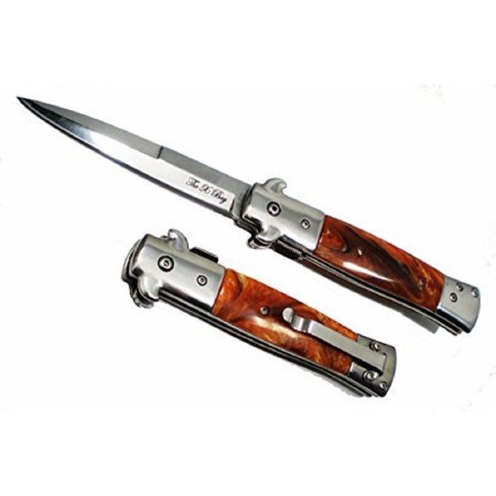 12 PACK!!*  9" Amber Handle Blade Michael Corleone  Pocket Knife   Assisted Open