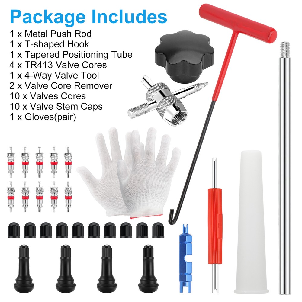 Tire Valve Stem Core Replacement Tool Kit TR413 Valve Core Remover Installer NEW