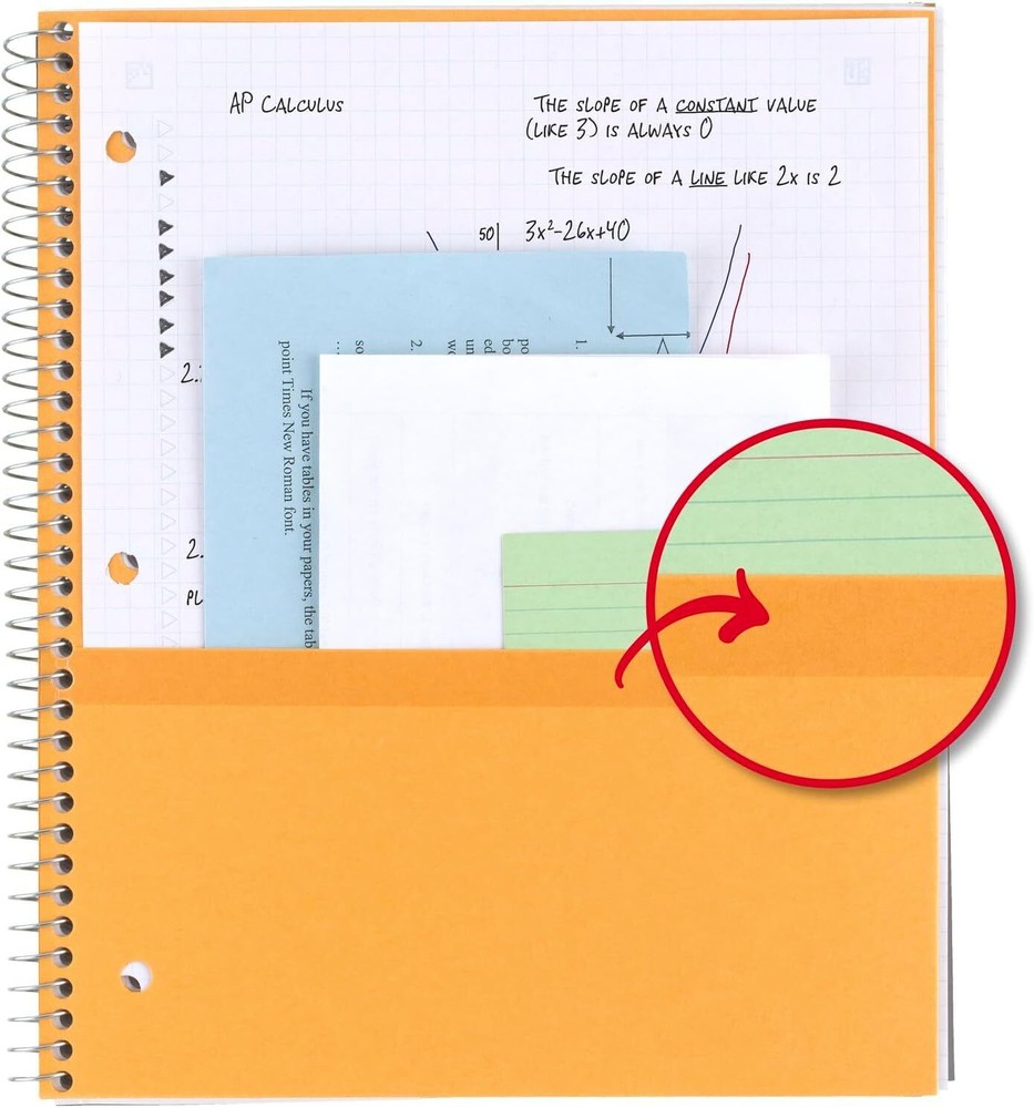 Five Star Spiral Notebook + Study App, 1 Subject, Graph Ruled Paper, Black