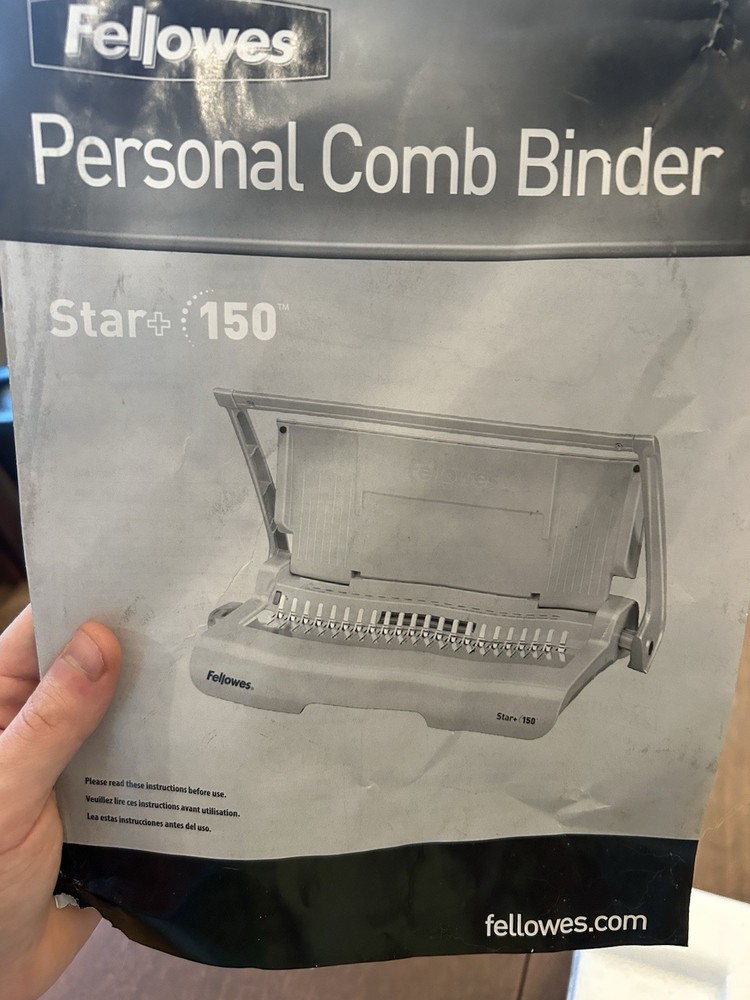 Fellowes Star + 150 Manual Comb Binding Machine