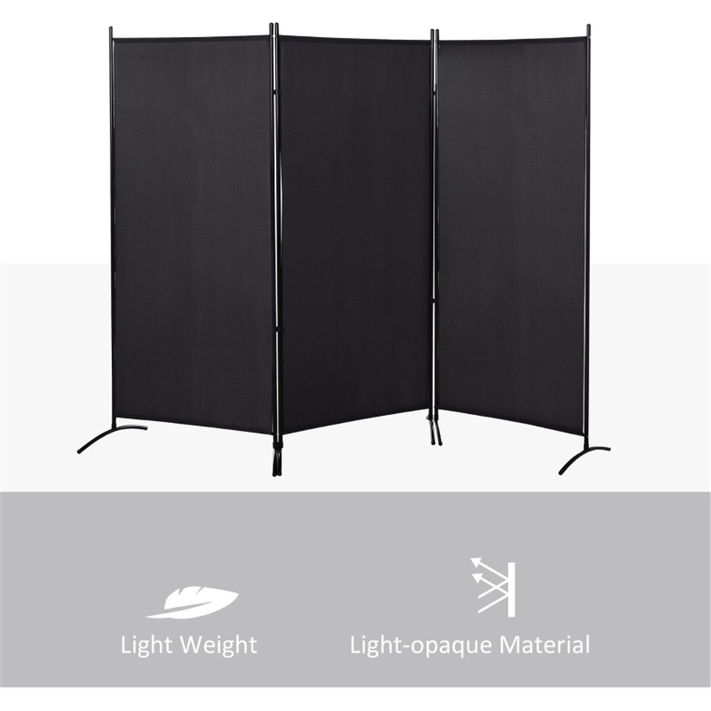Privacy Screen Connected with Dual Directional Hinges Black