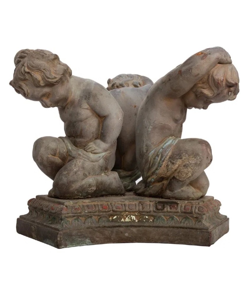 Figural Metal Table Base Depicting Cherubs Neoclassical