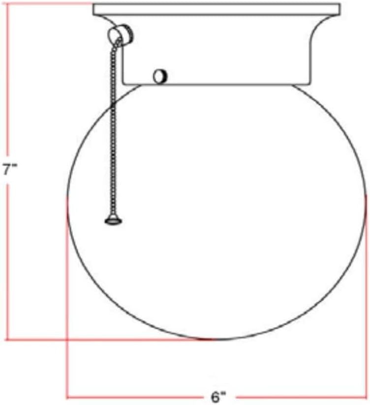 Millbridge Globe 6 Inch Diameter Indoor Ceiling Light Fixture with Pull Chain...