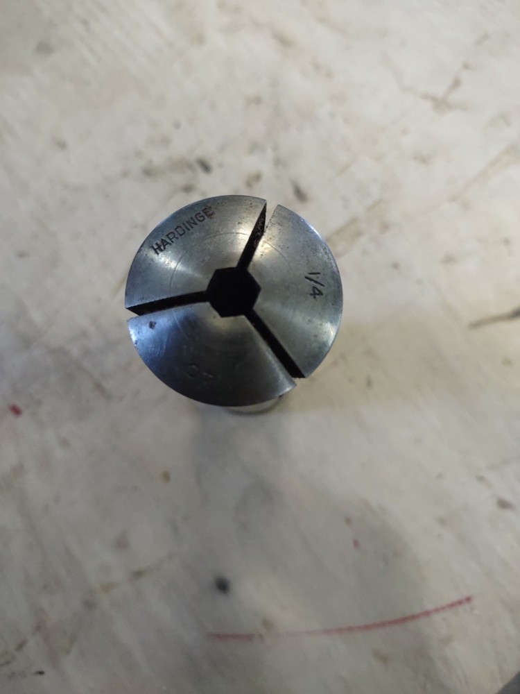 HARDINGE 4C COLLET , 1/4" HEX , OD THREADED