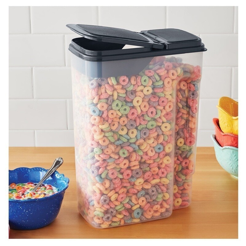 Clear Plastic Cereal Dispenser 2 Pack 32 Cup Storage Container Kitchen Organizer