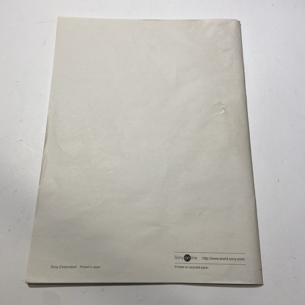 Original Sony Remote Commander RM-TP501E Instructions Manual