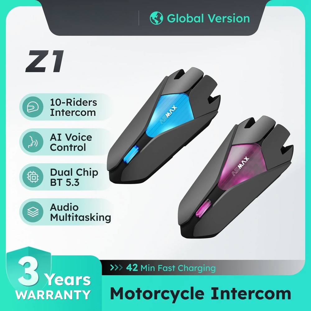 Bluetooth Motorcycle Intercom 10 Riders Mesh Helmet Communication Systems