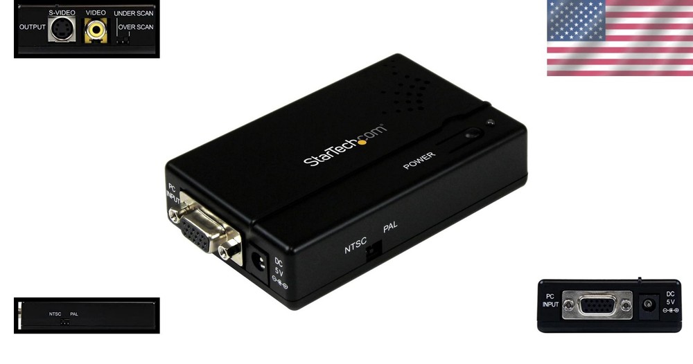 Versatile VGA to Composite RCA/S-Video Converter with NTSC & PAL Support