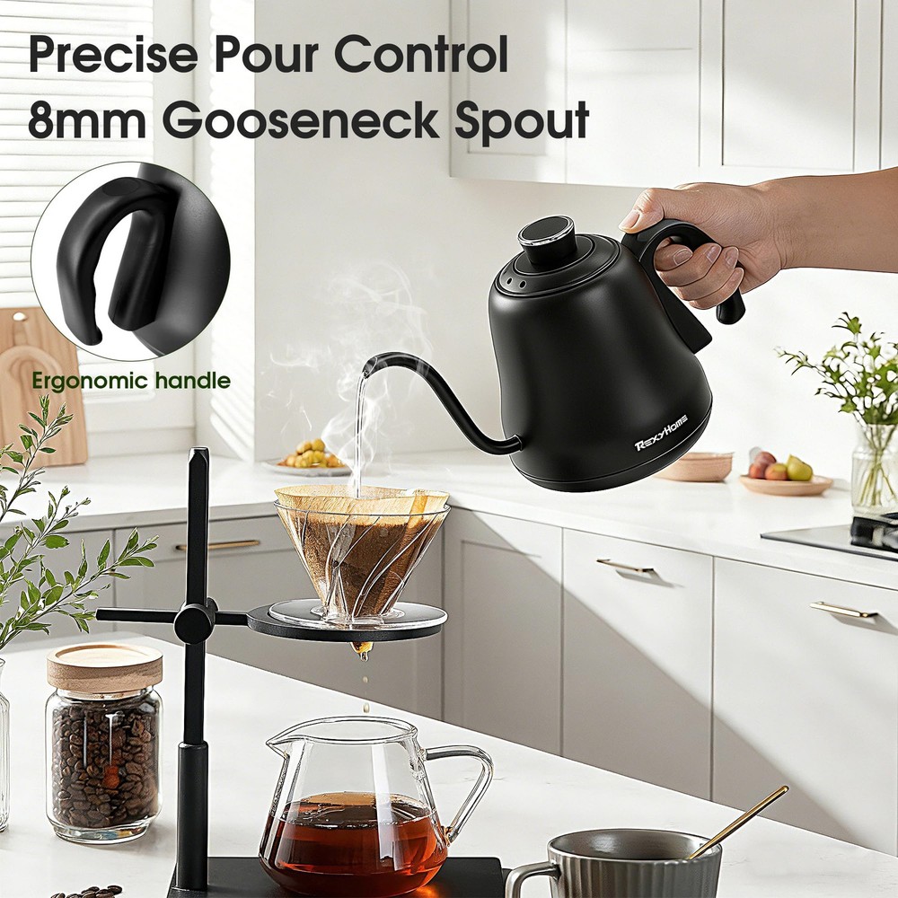 Gooseneck Kettle Temperature Control: ±1℉ Precise Target & Keep Warm, Quick H...