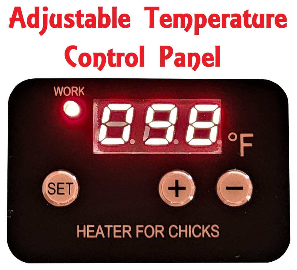 10"x10" CHICK BROODER HEATING PLATE 13-WATTS DIGITAL HEAT TEMPERATURE ADJUSTABLE