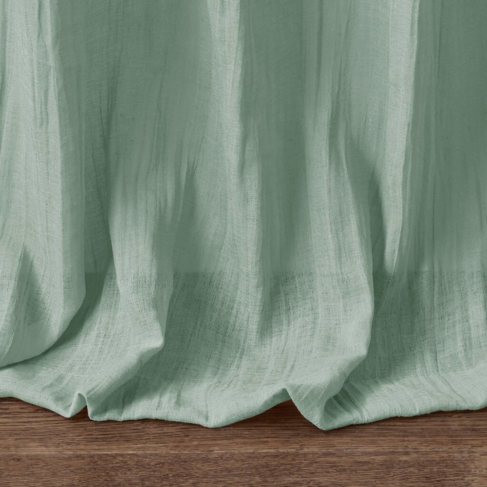 Madison Park Harper Solid Crushed Semi Sheer 84" x 84" Window Panel PAIR - Aqua