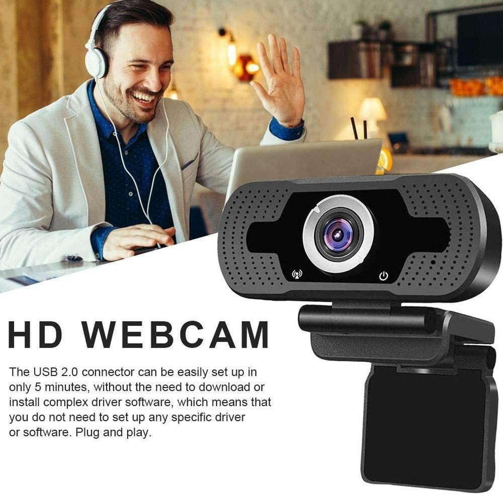 1080P Webcam, NP HD PC Webcam USB Mini Computer Camera Built-in Microphone - USB