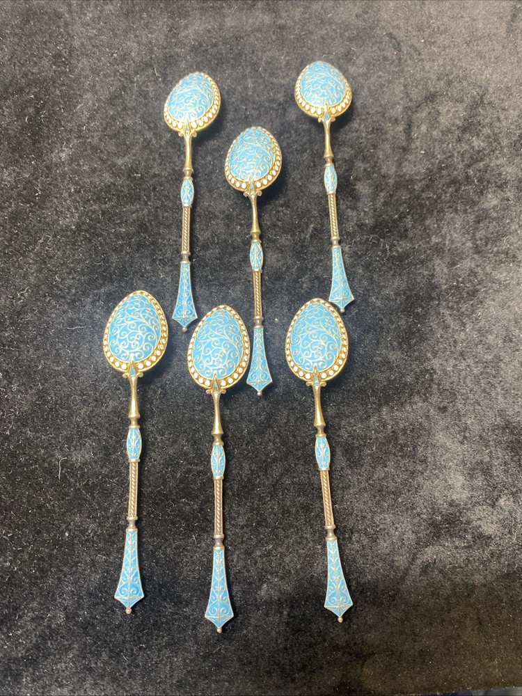 Glit & Cloisonné Enamel Coffee Spoons