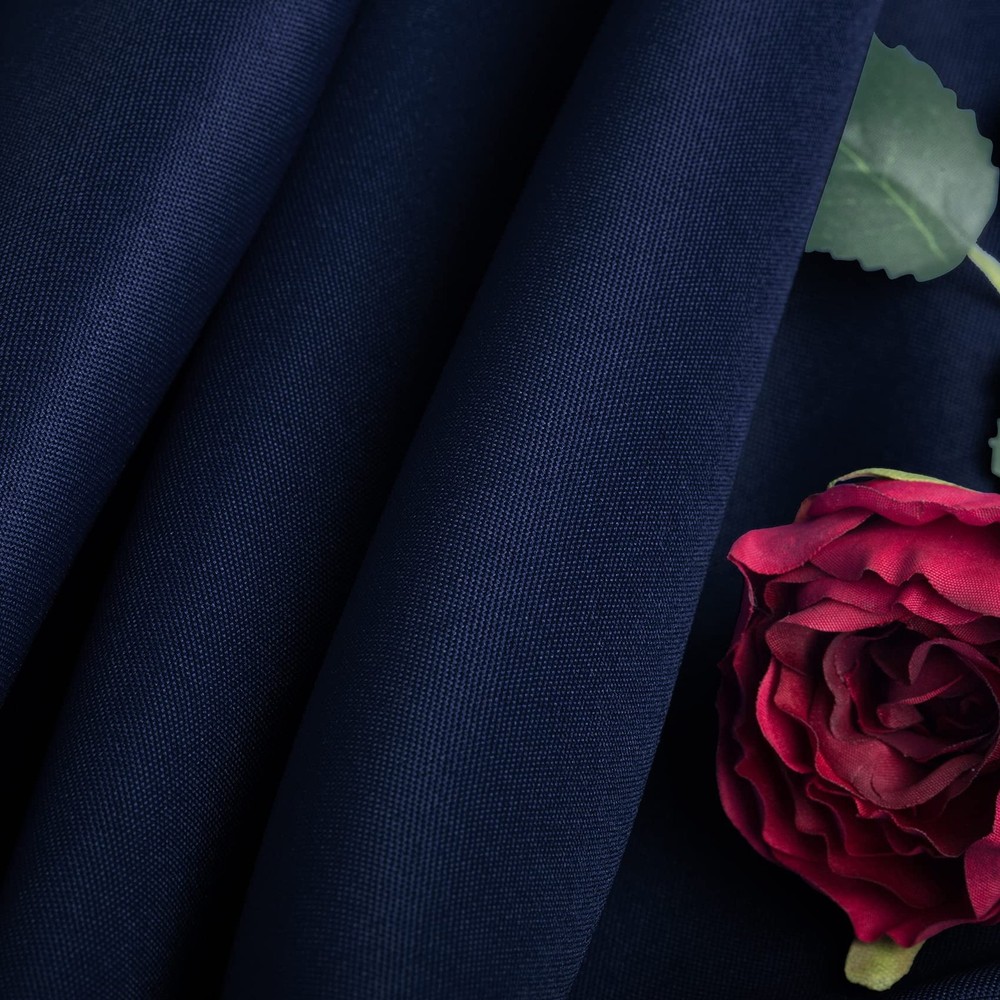 60x102" Navy Rectangular Tablecloth 2-Pack Polyester for 6-Foot Table