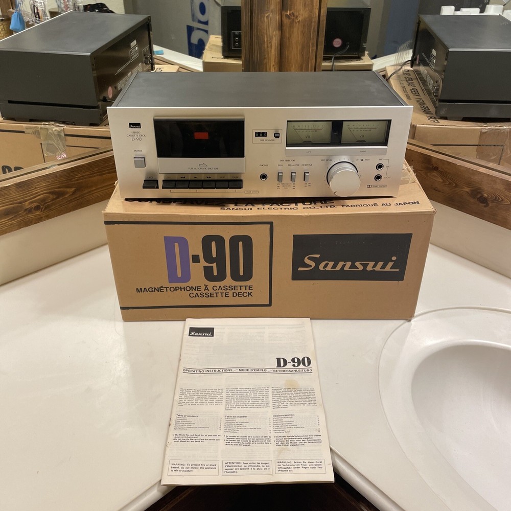 Sansui D-90 Cassette Deck with Original Box & Manual