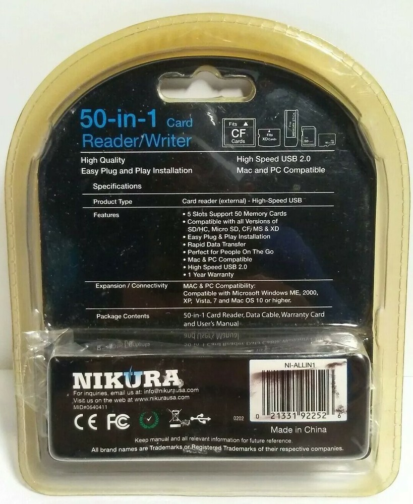 Nikura 50-in-1 Card Reader/Writer