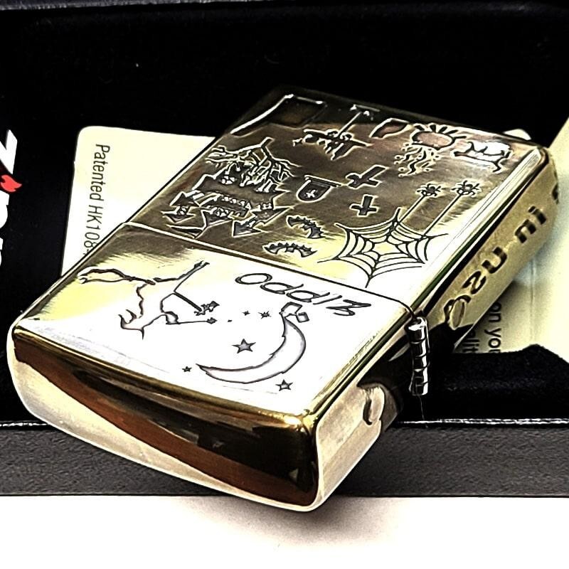 Zippo Witch Windy Antique Gold One Sided Processing Etching Lighter Regular