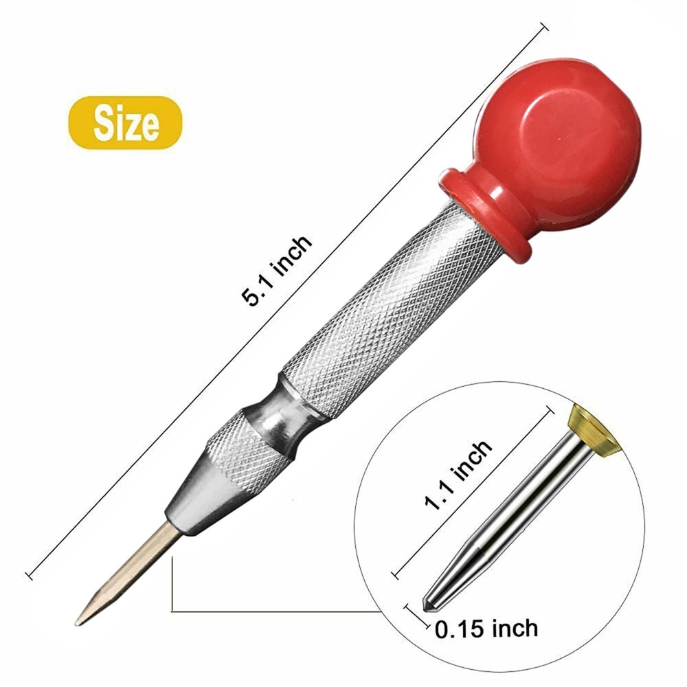 Quick Drill Bit Set Automatic Center Punch Strikes Surface Hammer Spring Loaded