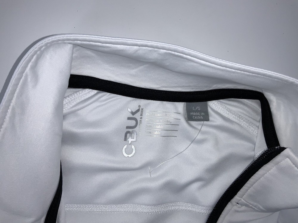 NEW C-Buk 1/4 Zip Golf Pullover L Men White Polyester Spandex YGI V4-283