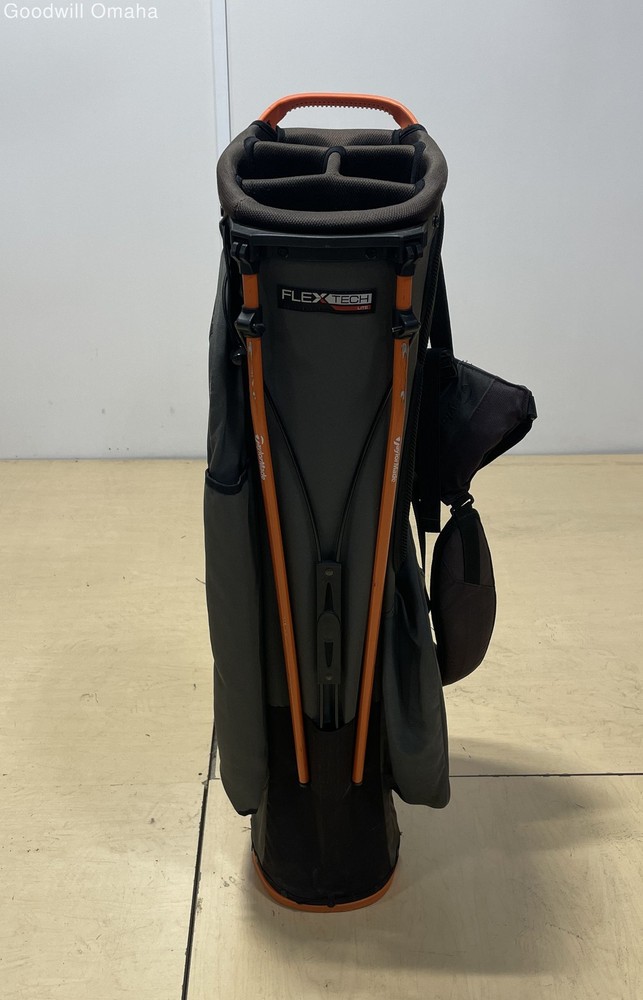 TaylorMade Flextech Lite 4-Way Divider Golf Stand Bag (Grey/Orange) W/ Backstrap
