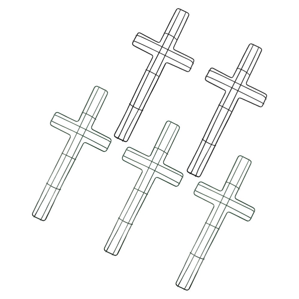 5 Pcs Wreath Macrame Ring Easter Door Cross Shaped Frame Wire Rings