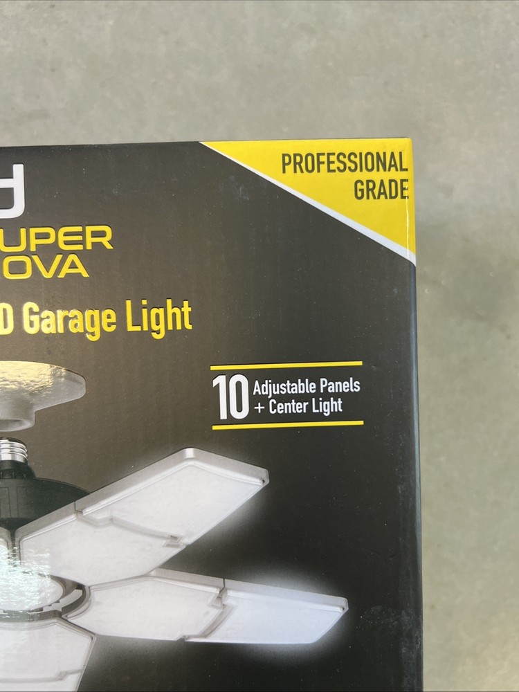 Beyond Bright 8000 lm LED Garage Light with 10 Panels 372 Bulbs Motion Activated