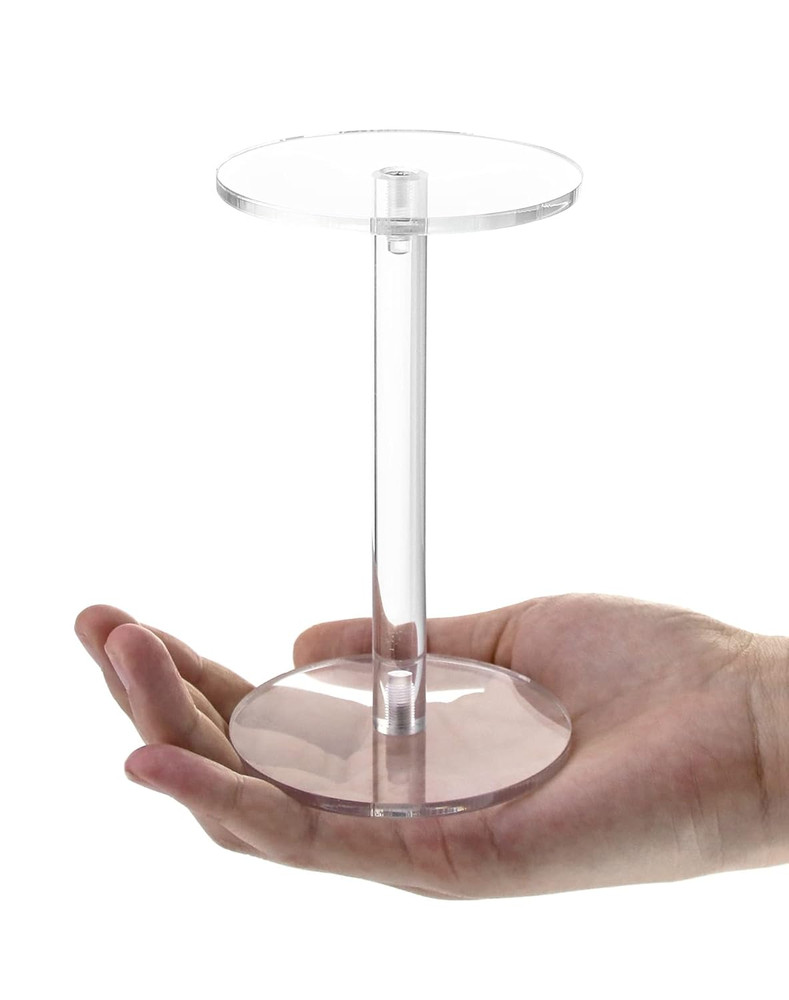Round Acrylic Display Stands, 2 Sets Clear round Riser Stands
