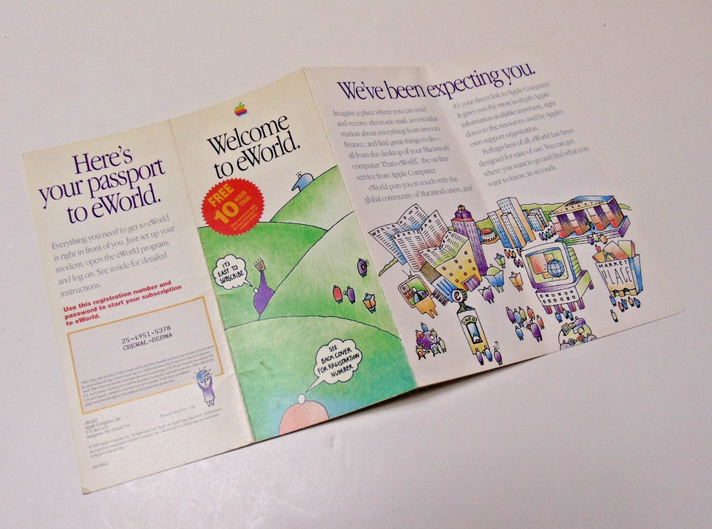 MAC Computer Apple eWORLD Community 1995 Retro Vintage Computing Brochure