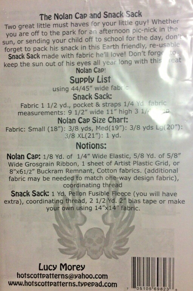 HOT SCOTT PATTERNS #11 NOLAN CAP & SNACK SACK