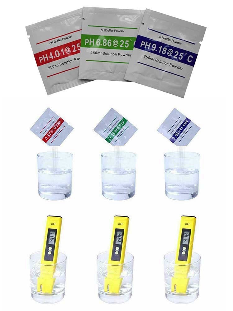 15 Pack pH Buffer Powder Calibration Solution 4.01 6.86 9.18 for Meter Tester 11