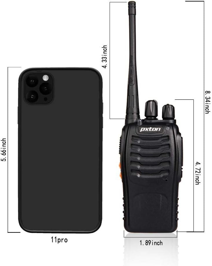pxton Walkie Talkies Rechargeable Long Range Two-Way Radios with 2-pack