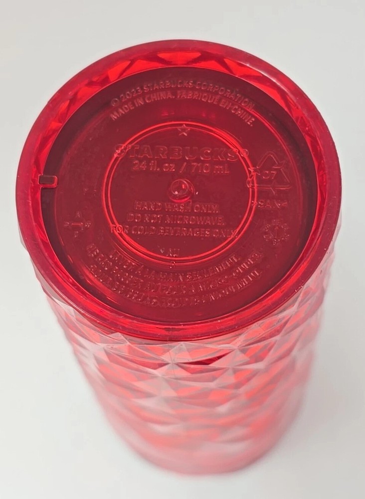 Starbucks Red Thermo Hot Cold Plastic 24oz Cup U296