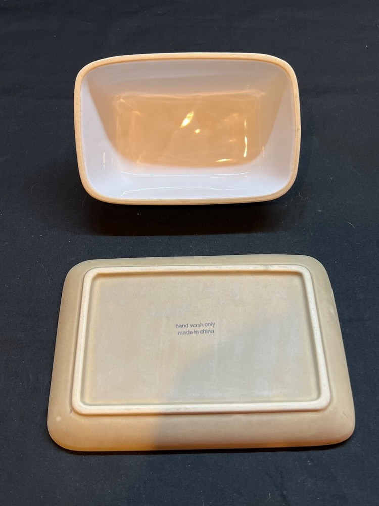 Ceramic Butter Dish With Lid Speckled Design Rectangular Hand Wash Only