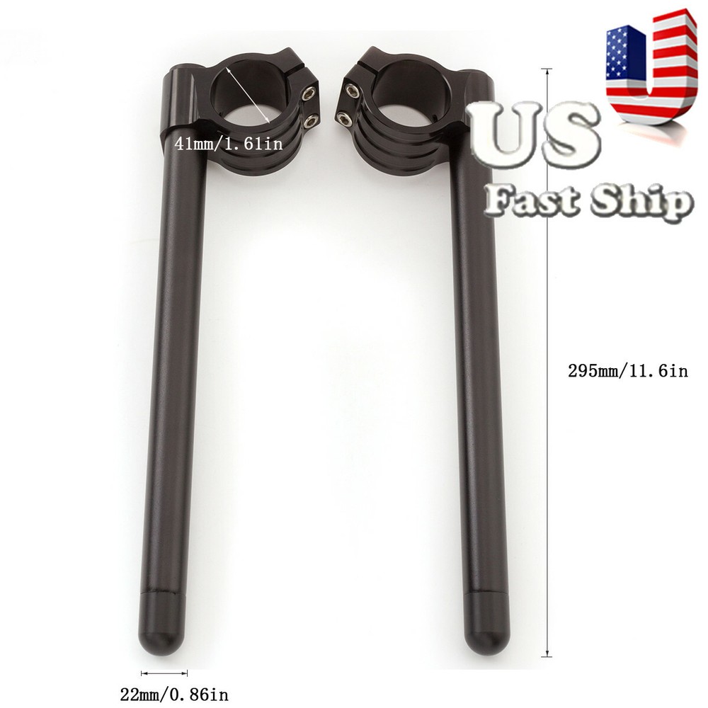 US Ship Universal Regular 50mm Clip Ons clipon Fork Handle Bars Handlebar Black