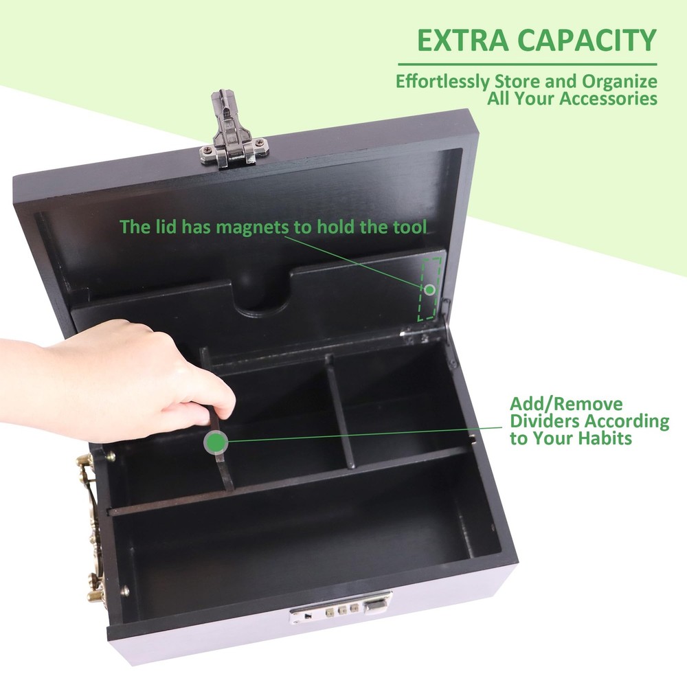 with Combination Lock, Decorative with Handle, Large Storage Stash Set for St...